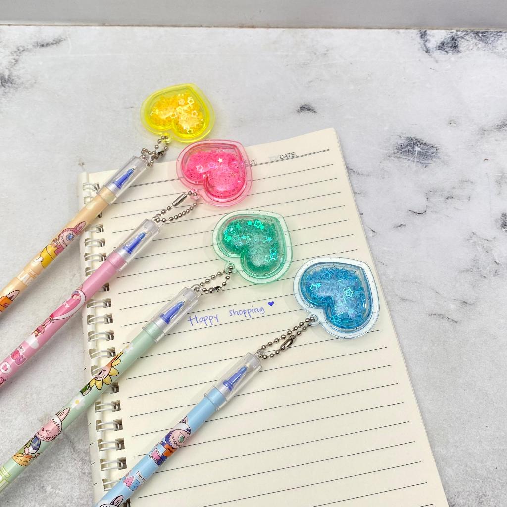 

PULPEN GANTUNGAN HATI GLITTER LABUBU (BISA DIHAPUS) pena lucu tinta hitam bisa COD pen imut keren pulpen unik atk kebutuhan anak sekolah termurah import