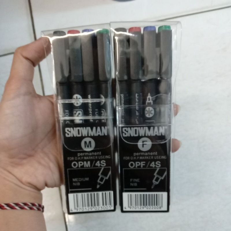 

pulpen snowman opm dan opf set isi 4 warna