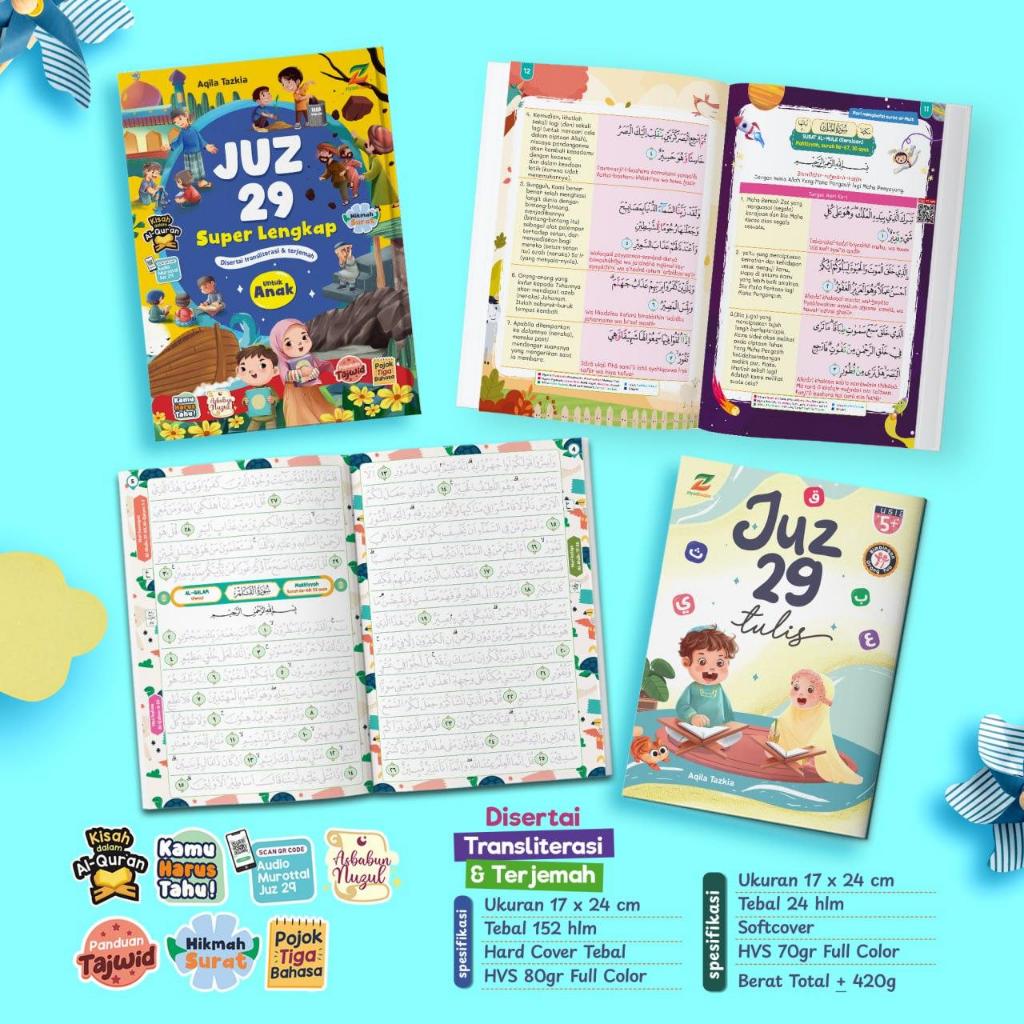 (Isi 2 Buku) Buku Anak Paket Juz 29 Dan Juz 29 Tulis Juz Amma Anak Super Lengkap Khusus Untuk Hafala