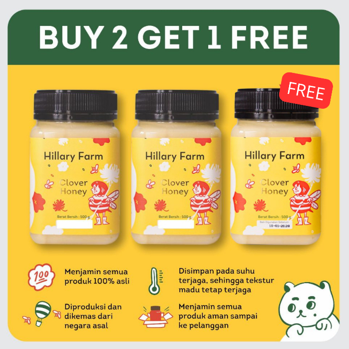 

2 Botol Clover Honey 500G FREE Honey