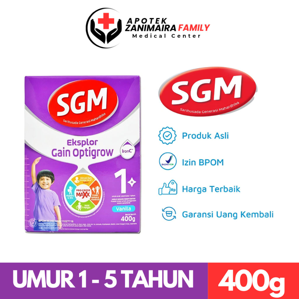 

SUSU SGM Eksplor Gain Optigrow 1 Plus Vanilla 400 gr