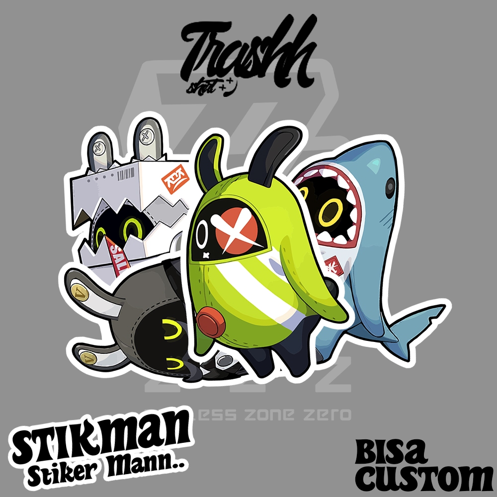 

Trshhshrt Stiker ZZZ Zenless Zone Zero Bangboo Series Vinyl Anti Air