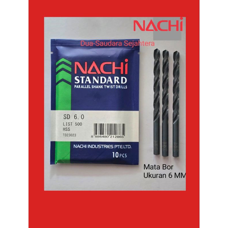 MATA BOR BESI HSS NACHI 6.0 MM - Mata bor besi Nachi 6 MM