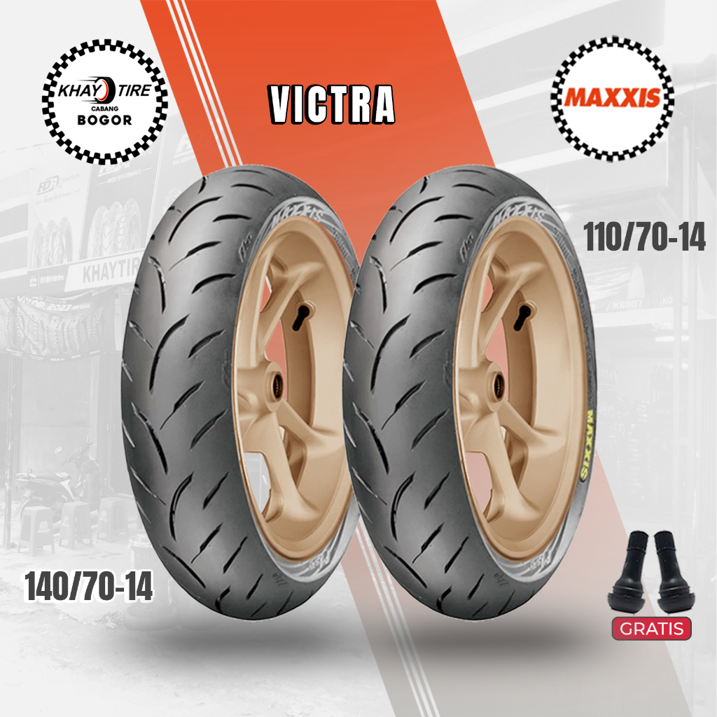 Sepasang Ban Motor Aerox MAXXIS VICTRA 110/70 & 140/70 Ring 14 Tubeless