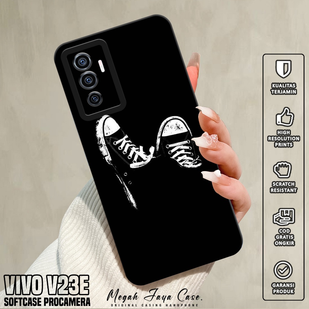 Softcase Hp VIVO V23E - Case Hp VIVO V23E Motif BLCK - Softcase Pro Camera - Silikon Hp VIVO V23E - 