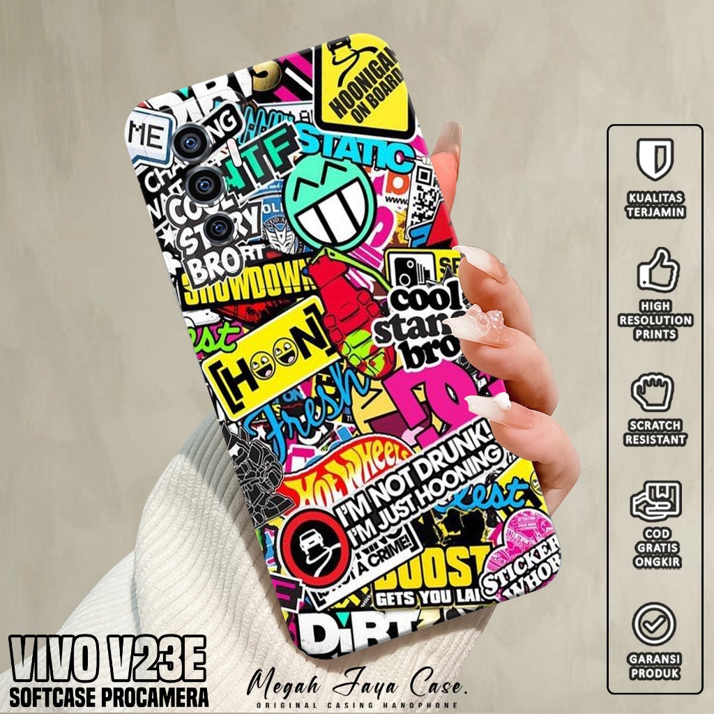 Softcase Hp VIVO V23E - Case Hp VIVO V23E Motif GRAFF - Softcase Pro Camera - Silikon Hp VIVO V23E -