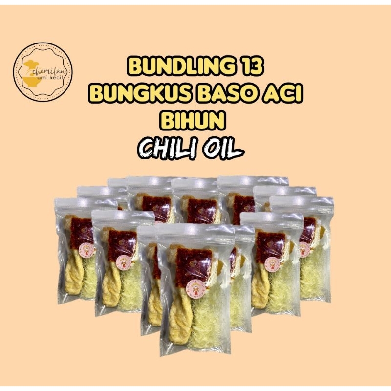 

Bundling 13 Bungkus Baso Aci Bihun Chili Oil