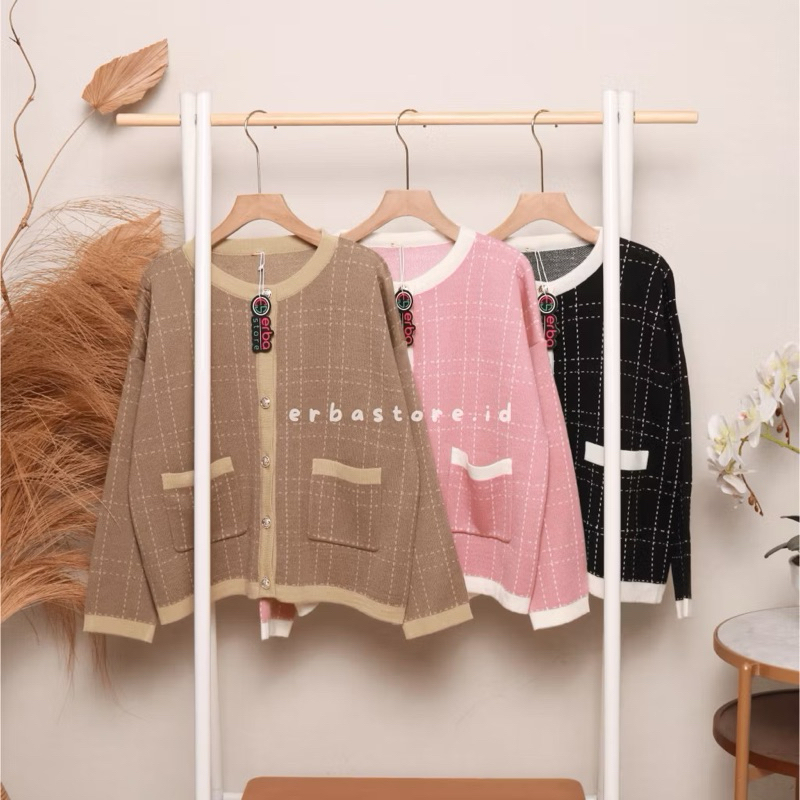 Tweed Cardigan Rajut Premium Quality