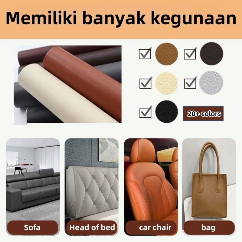 stiker sticker kulit premium perbaikan reparasi kursi sofa jok motor mobil sudah berperekat kuat
