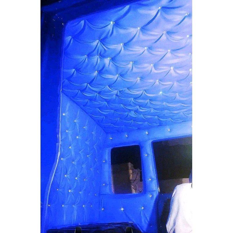 cover plafon atap / bungkus atap untuk mobil (fuso fighter) model sofa kancing variasi