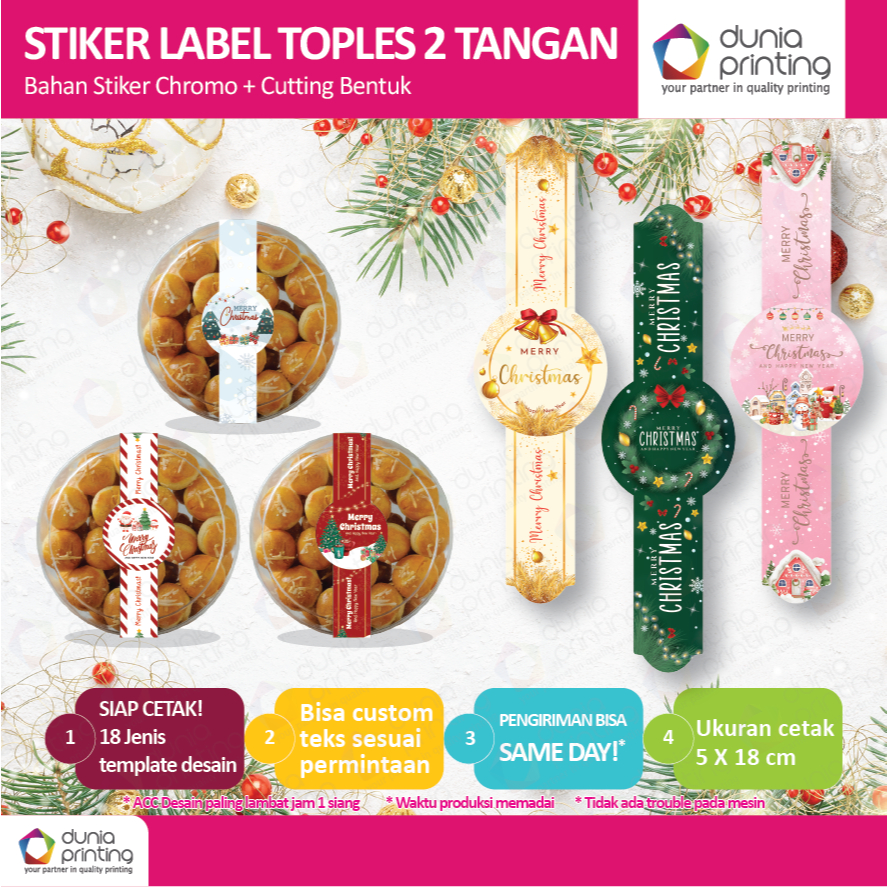 

Stiker Toples Natal 2 tangan CUSTOM & NON CUSTOM Text