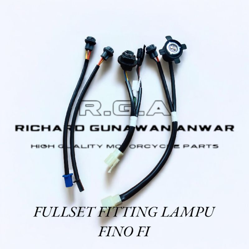 Fulset Kabel Soket Fiting Lampu FINO FI 115 125  2014-2015 Fullset Fiting Lampu Depan+Belakang+Sein 