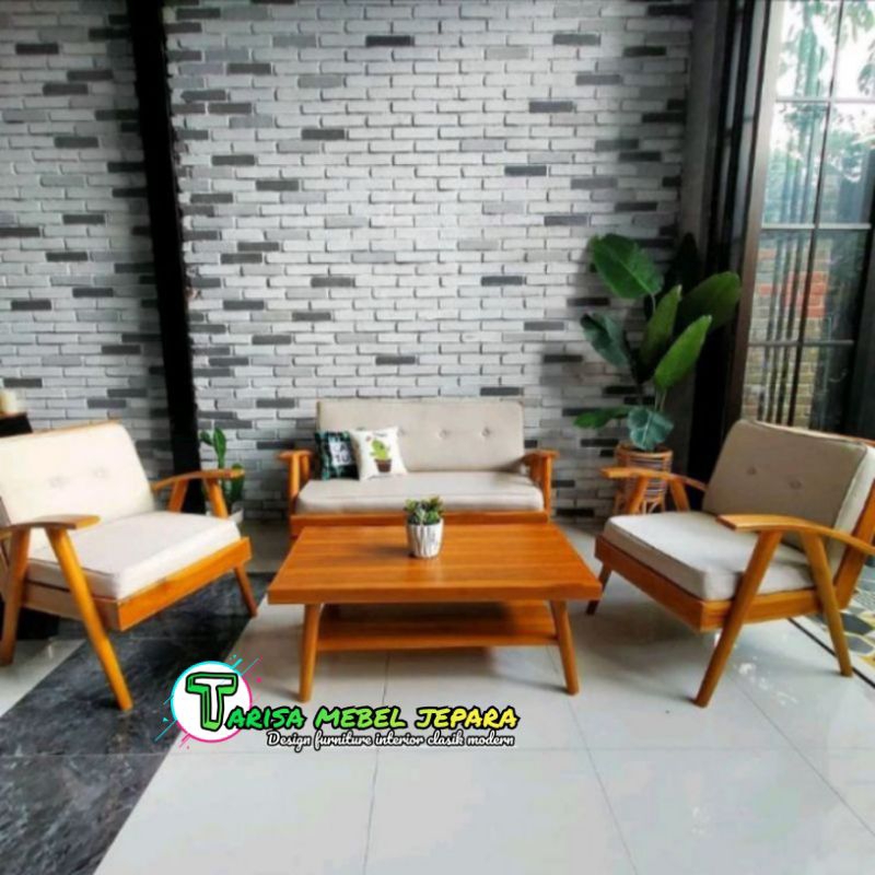 kursi tamu minimalis kursi tamu kayu jati tua aesthetic sofa tamu