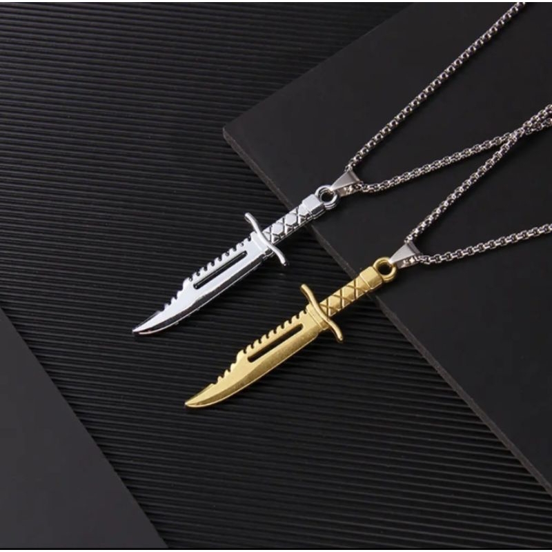 Kalung Titanium Liontin Pedang Anti Karat - Aksesoris Pria & Wanita Modern