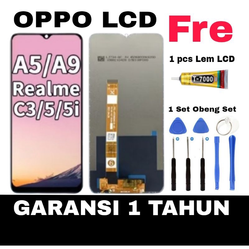 [ ORIGINAL ] LCD TOUCHSCREEN OPPO A5 2020 OPPO A9 2020 / REALME C3 ORIGINAL HITAM 100% TOUCHSCREEN