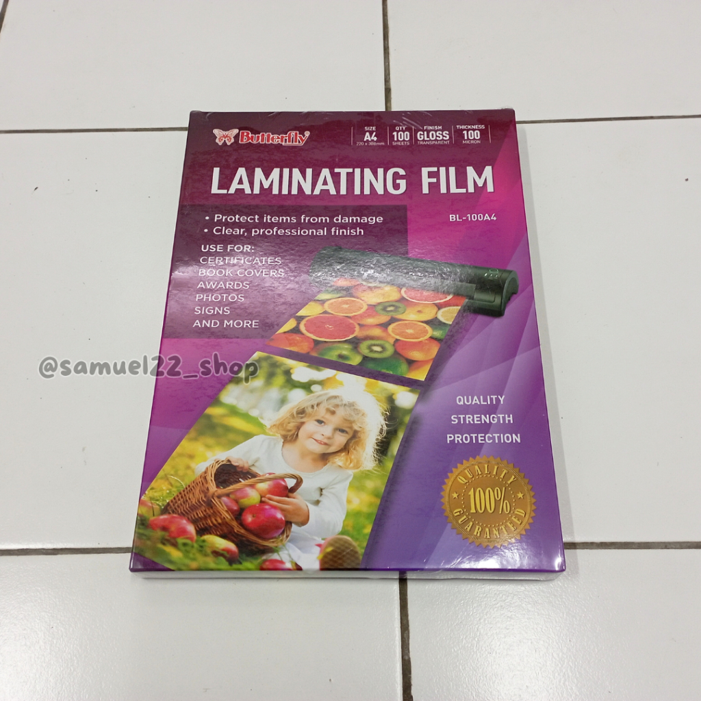 

Plastik Laminating BUTTERFLY A4 BL-100A4 Isi 100 Sheet