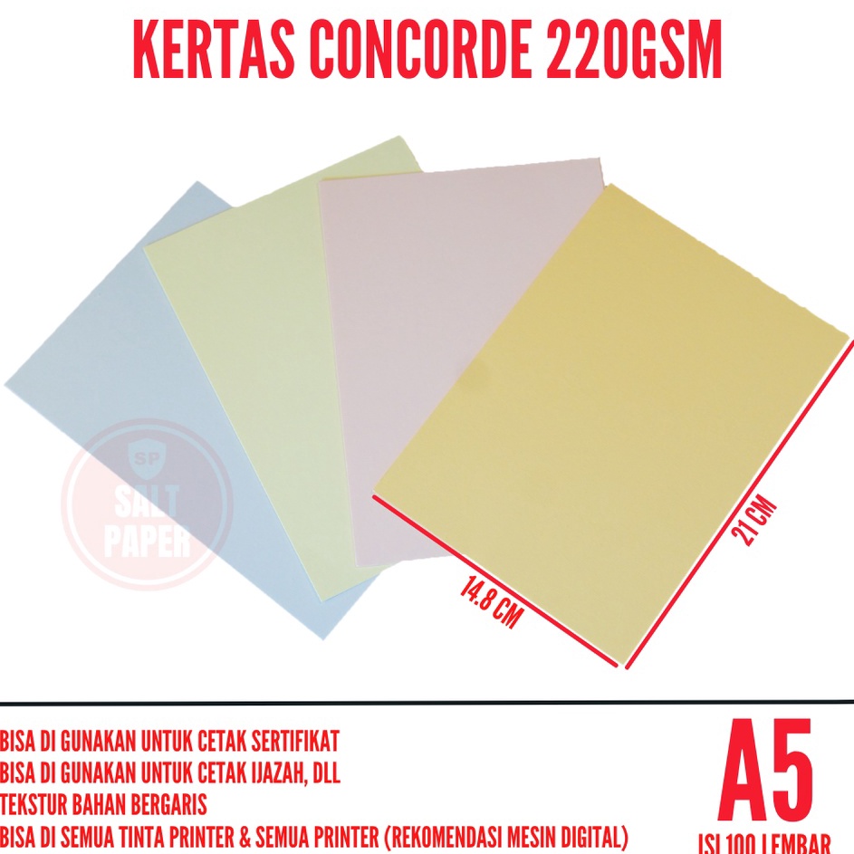 

Best Terlaris Kertas Concorde A5 22 gr isi 1 lembar Kertas Sertifikat A5 I81