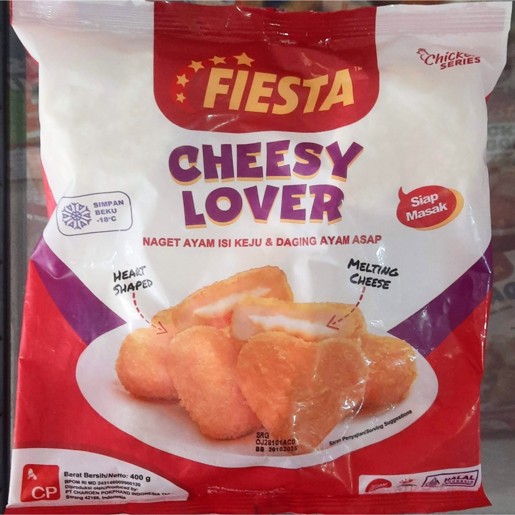 

Fiesta Cheesy Lover (Nugget Ayam Isi Keju & Daging Asap) 400g