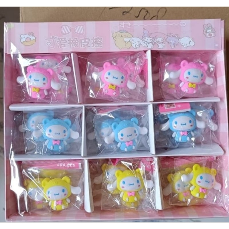 

Ay00! Penghapus Labubu 1Box 30pcs Stip Eraser Labubu Cinnamoroll Cute Bunny