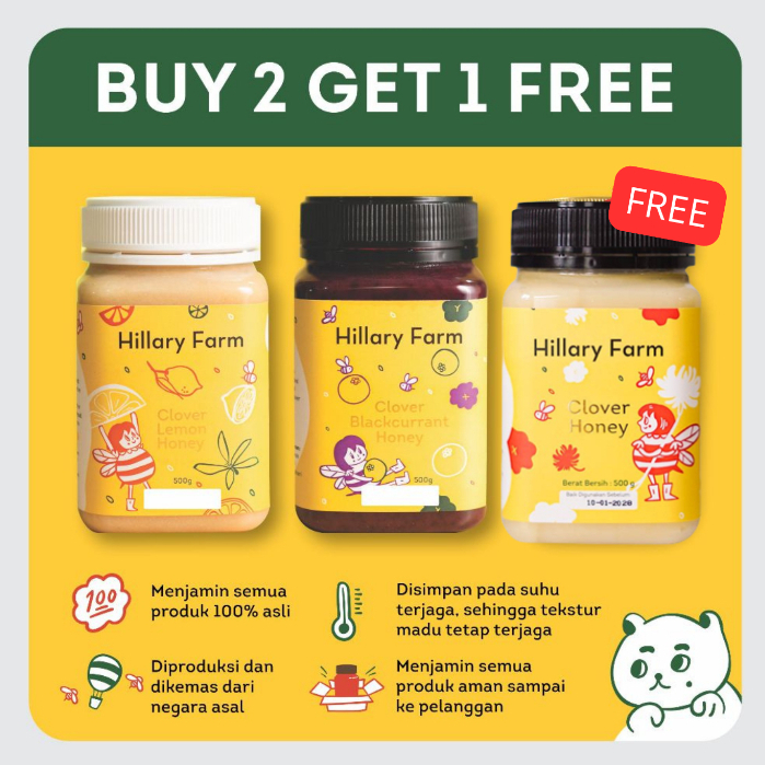 

Clover Lemon Honey + Clover Blackcurrant Honey Free Madu