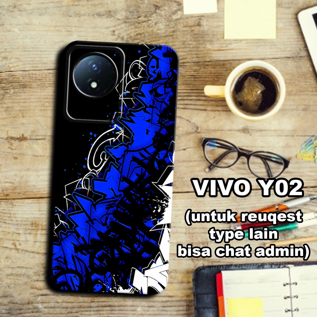 CC25/ Softcase karet lentur untuk vivo y02/Motif grafity/case vivo y02/kesing vivo y02/silicon vivo 