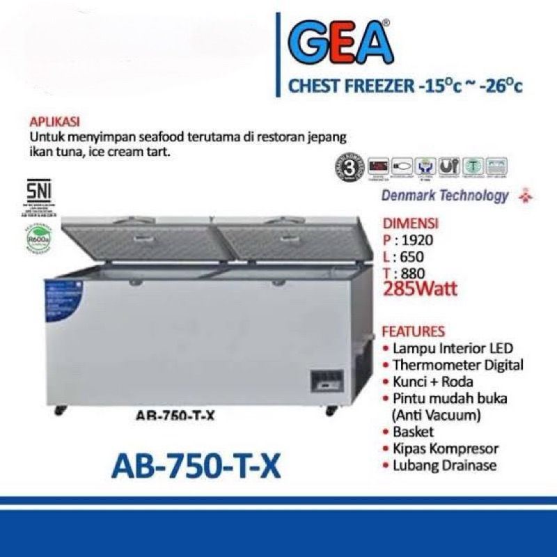 FreezerGEA AB750702LiterChestFreezerGEA702LAB750RGEAAB750R