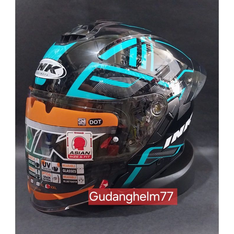 HELM INK TERRA 2 MOTIF#1-HELm ink half face double visor