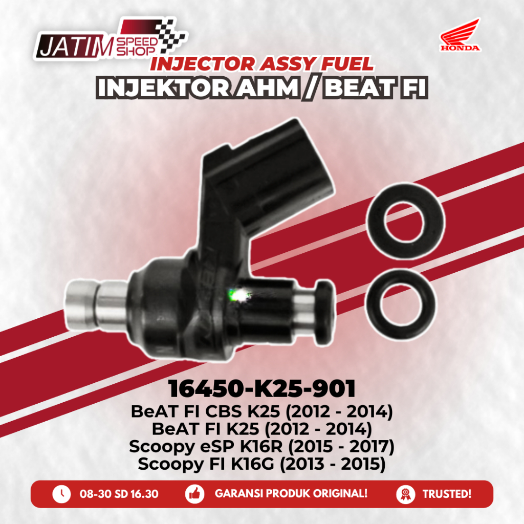 Honda AHM Injector Assy Fuel Injektor Original 16450-K25-901 Sesuai Untuk Beat FI Scoopy Esp FI K15 