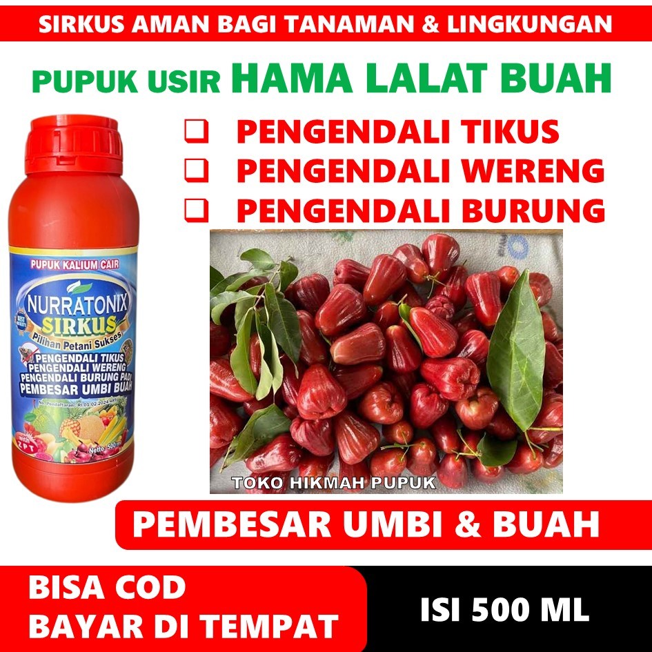 PUPUK NURRATONIX SIRKUS PENGENDALI HAMA LALAT BUAH JAMBU AIR USIR BURUNG DAN HAMA LAINNYA Obat Cair 