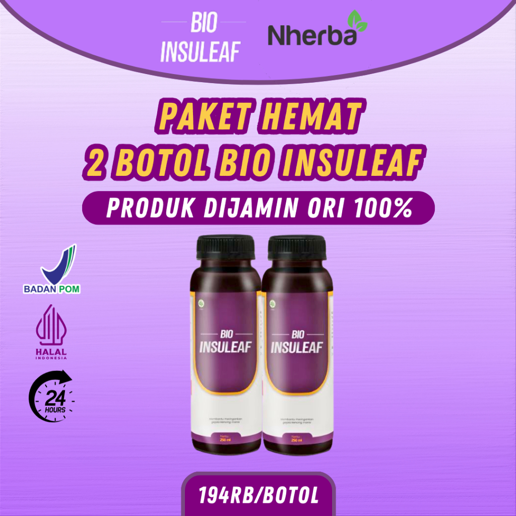 

Bio Insuleaf Paket 2 Botol - Jamu Herbal Alami Ampuh Atasi Diabetes dan Turunkan Gula Darah Tinggi
