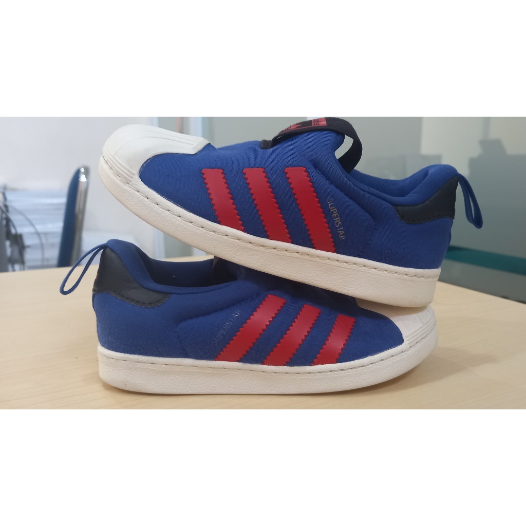 (Preloved/ Bekas) Sepatu Anak Adidas Superstar 360 Slip-On Biru Merah Size 26.5 Insole 16cm