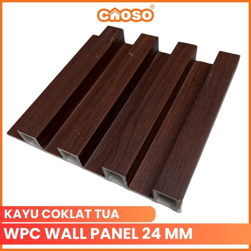 WPC wallPanel Dekorasi Dinding Kayu Warna kayu coklat tua | Wall Panel Wood panel 3M 3D 3 meter CAOS