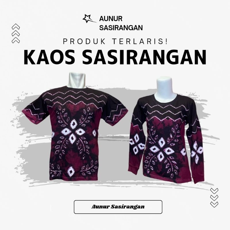 KAOS SASIRANGAN Lengan Panjang/Pendek Bahan COTTON COMBED Pria & Wanita