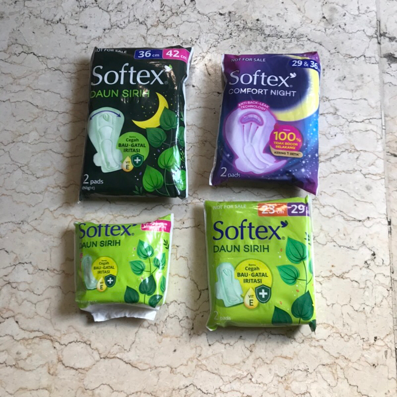 Sample softex daun sirih 36cm & 42cm 2 pads night