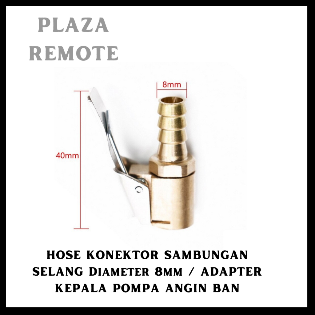 HOSE KONEKTOR SAMBUNGAN SELANG Diameter 8mm / ADAPTER KEPALA POMPA ANGIN BAN