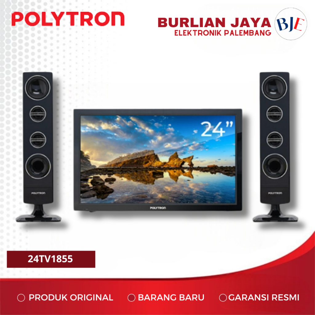 TV DIGITAL 24 INCH POLYTRON 24TV1855 SPEAKER TOWER TV LED 24" PALEMBANG