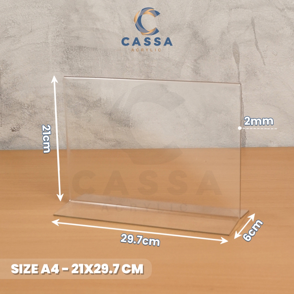 

Tempat Brosur A4 Landscape 2mm 2 Sisi / Tent Holder / Akrilik Display / Tent Card