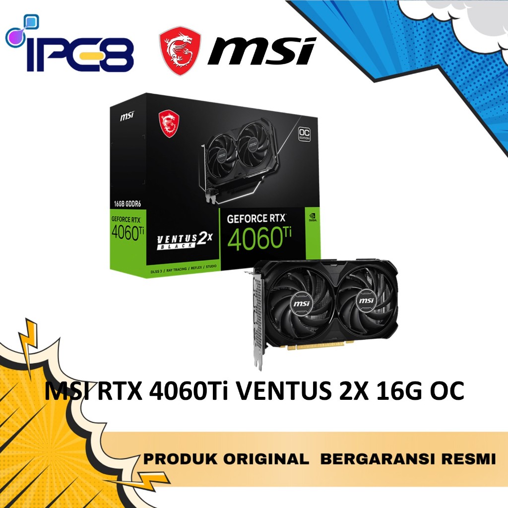 MSI VGA GAMING GEFORCE RTX 4060 Ti VENTUS 2X BLACK 16G OC / MSI RTX 4060Ti VENTUS 2X BLACK 16G OC