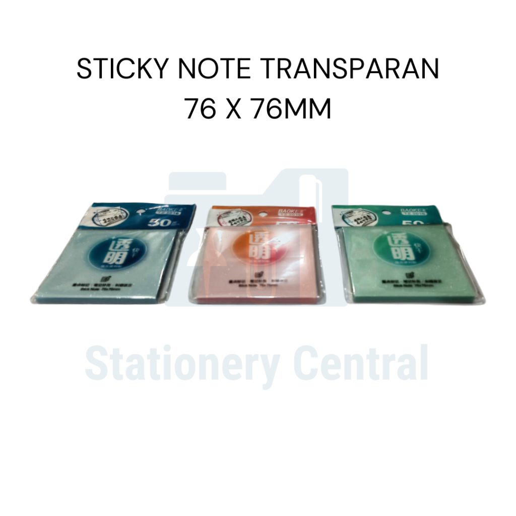 

Sticky Notes Transparan 50 lembar Baoke Transparent Sticky Notes Tahan Air 76 x 76 mm