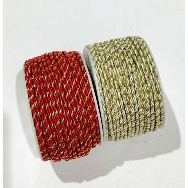 

5 yard Tali ulir tali hiasan imlek natal hampers uk 2 mm