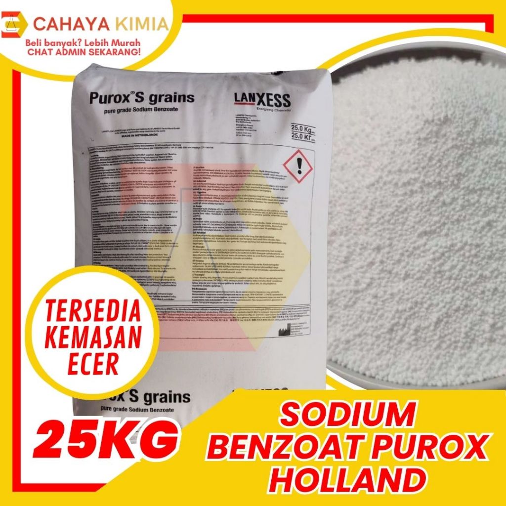 

Sodium Benzoat / Natrium Benzoat PuroxS Holland 1 Zak (25 kg) INSTANT