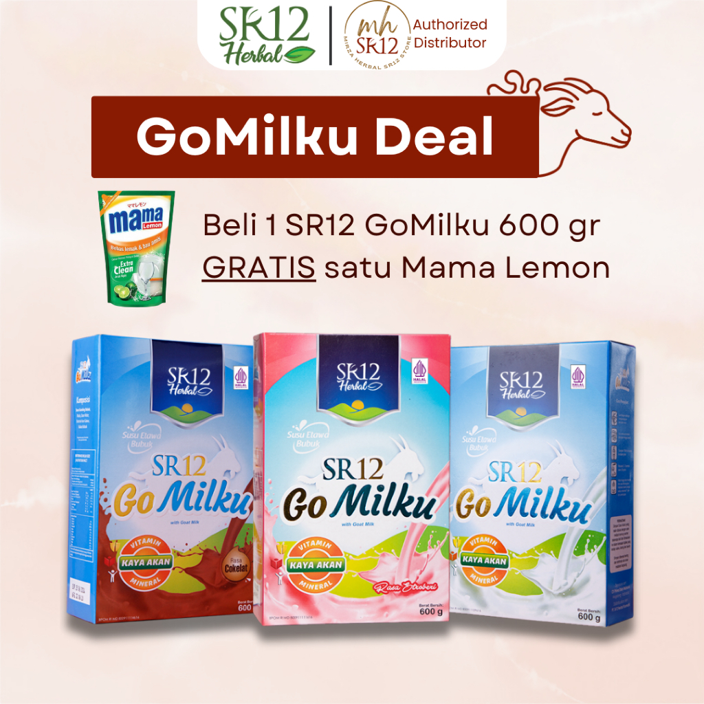 

[600 gr] SR12 GOMILKU - Susu Kambing Etawa - Susu Kesehatan - Aman untuk Penderita Alergi Susu Sapi