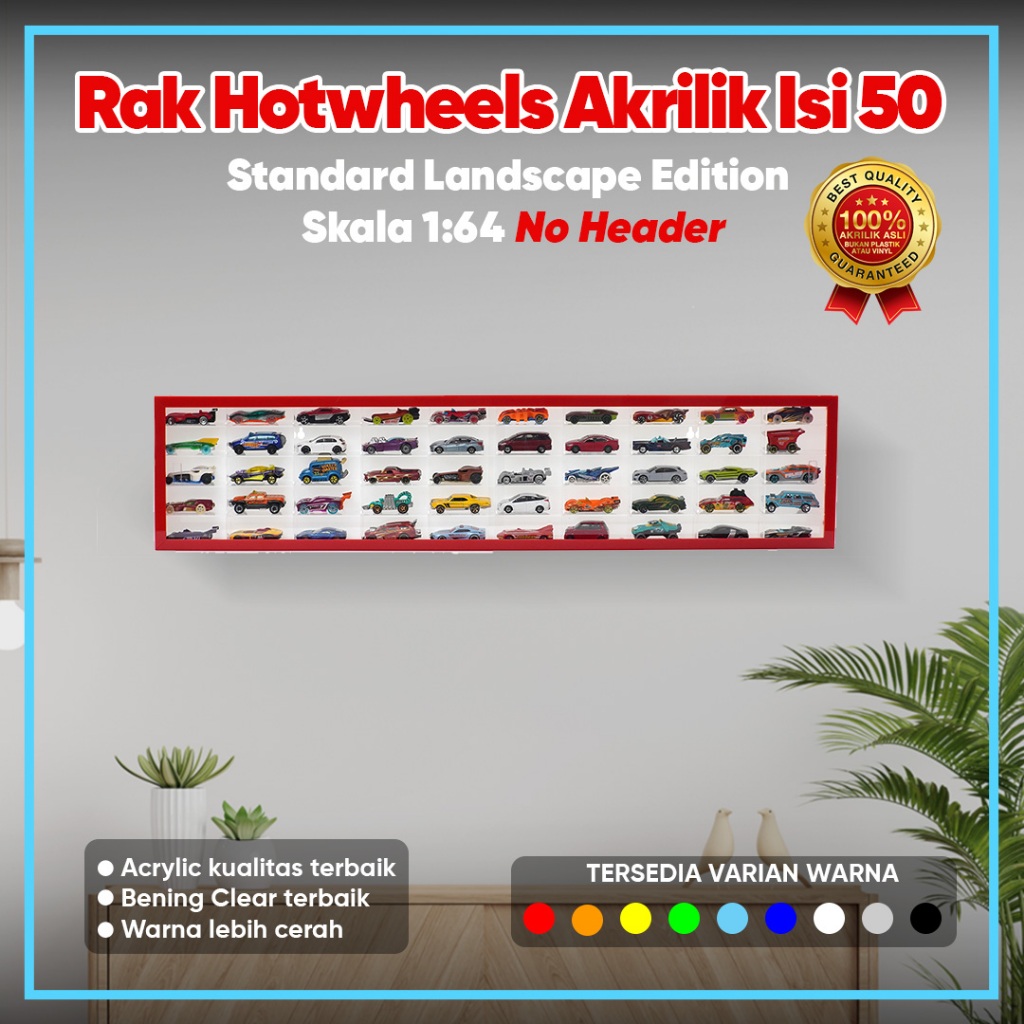 Rak Hotwheels Akrilik Standard Landscape Isi 50 No Header