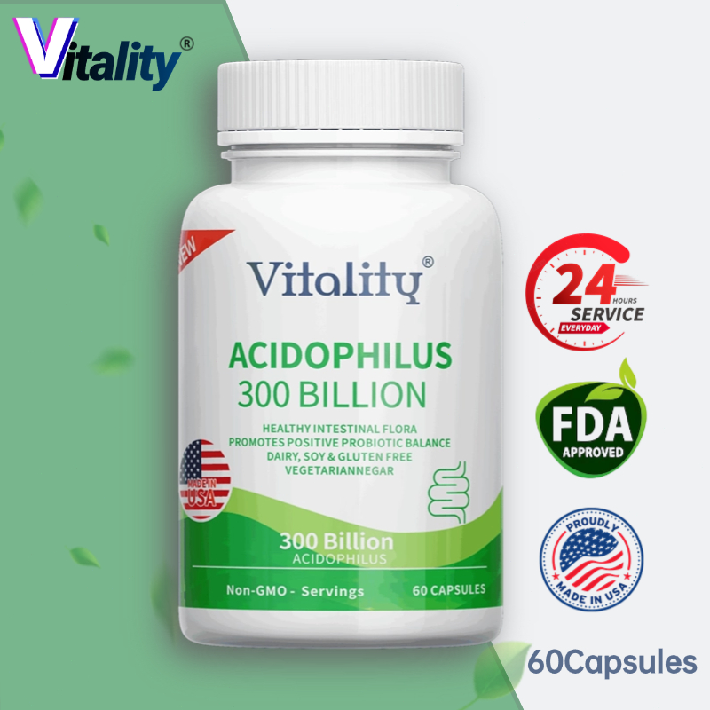 Suplemen Probiotik Lactobacillus Acidophilus Mendukung Pencernaan Usus.