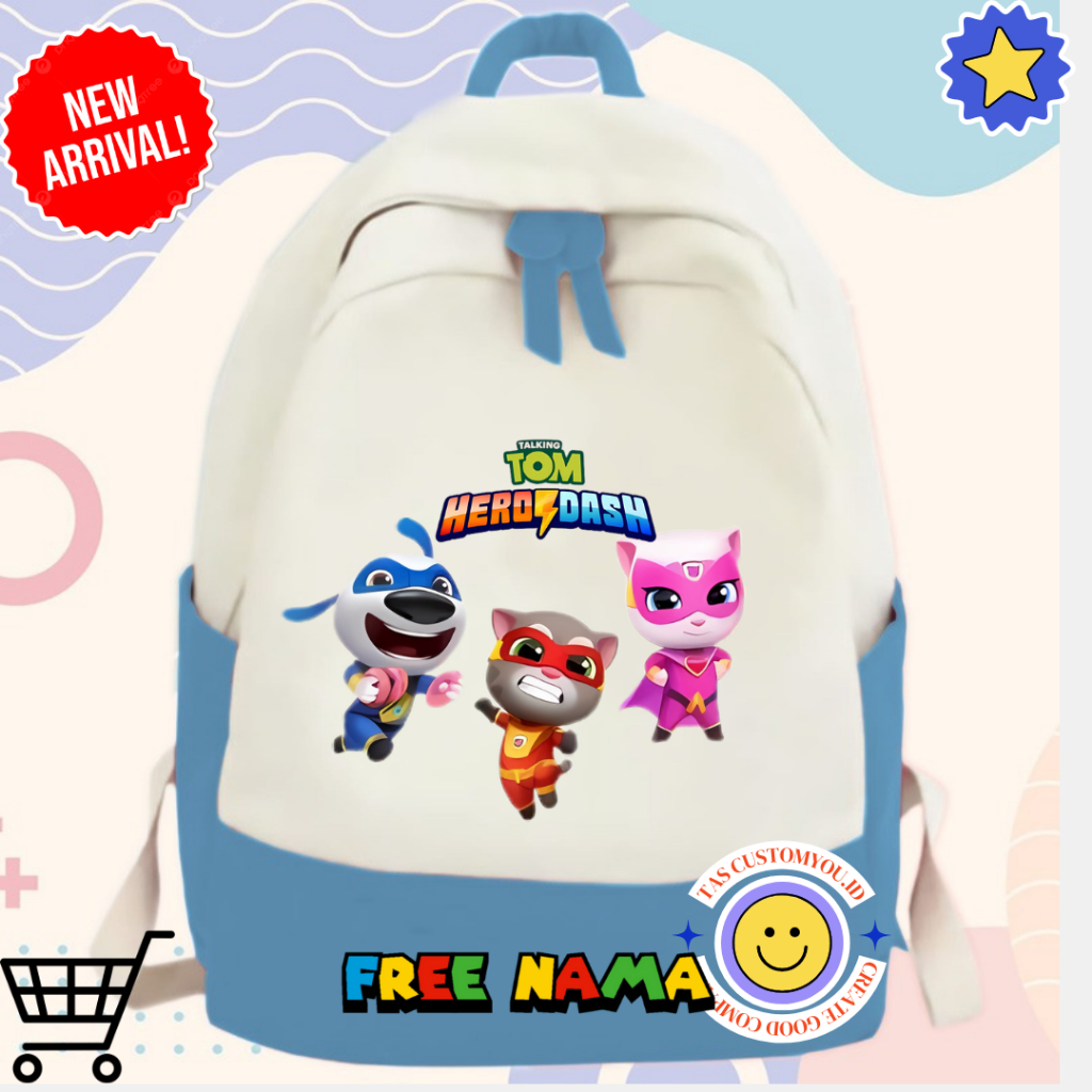 tas ransel backpack gambar talking tom hero free nama