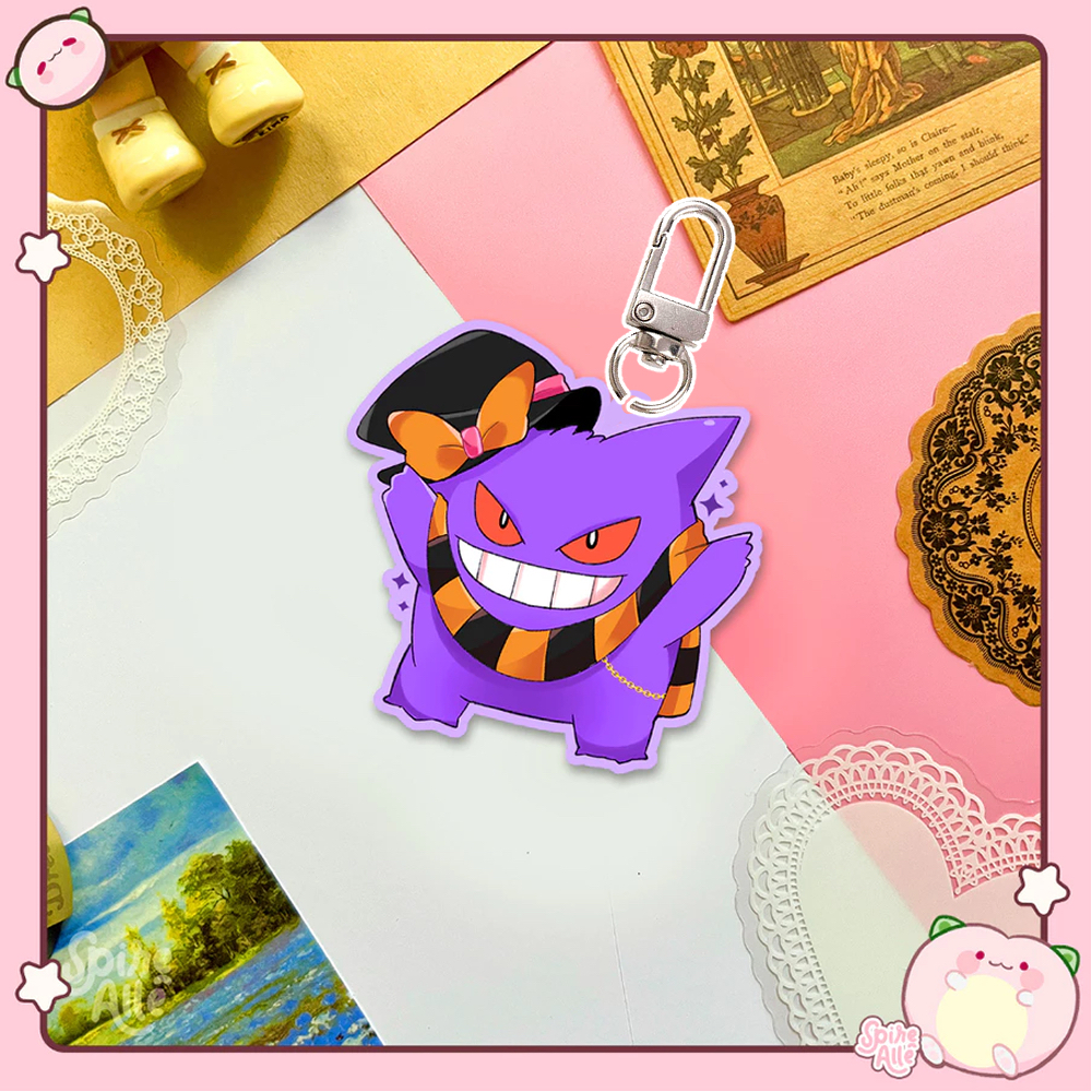 Pokemon keychain gengar rowlet clefable