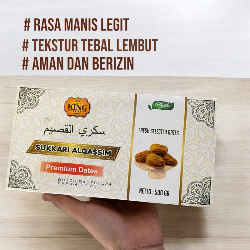 

Kurma King Dates Al-Qassim Sukkari 800gr Kemasan Ember Premium Original BPOM Halal
