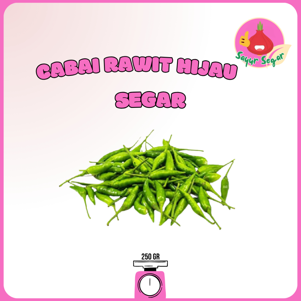 

Sayur Segar - Cabai Rawit Hijau/ Cabai Rawit / Green Chilli 250gr