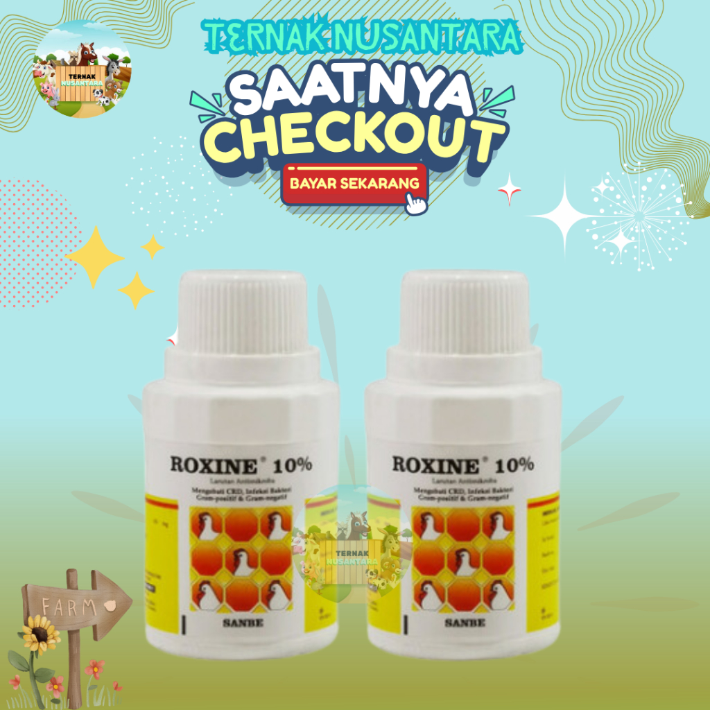 ROXINE 10% ORAL 100 ML - Antibiotik Pernafasan, CRD, Snot Dan Spektrum Luas.
