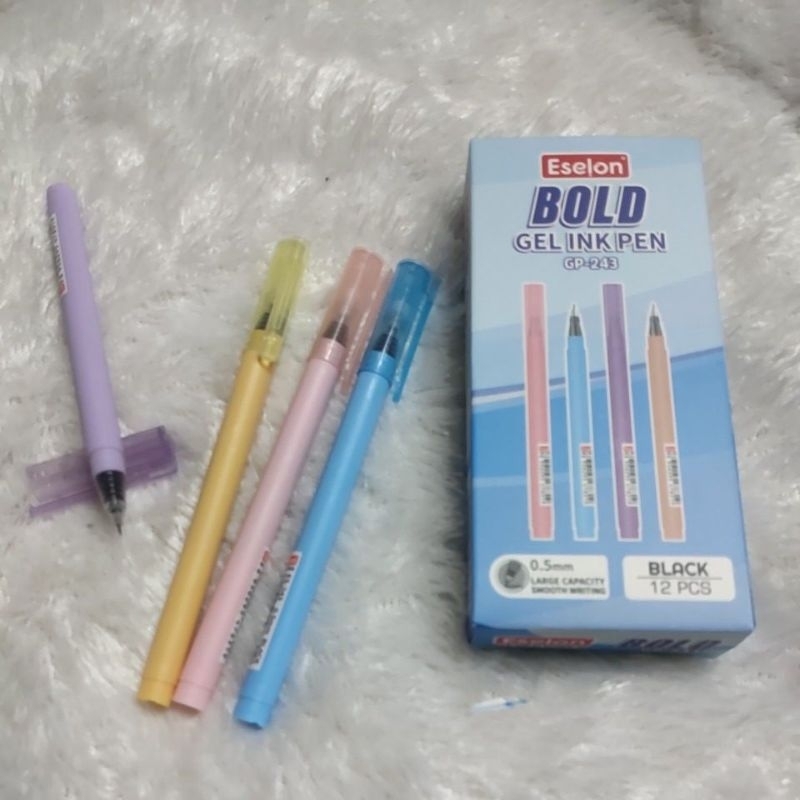 

Pulpen/Pena/Pen Gel 0,5mm Tinta warna Hitam ESELON 243 Harga Per Lusin 12pcs